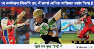 IPL Batsman with Highest Individual Score